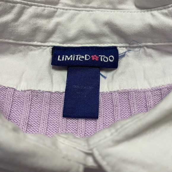 Limited Too Y2K Vintage Academia Ribbed Sweater Button Layered Short Sleeve - Picture 12 of 12